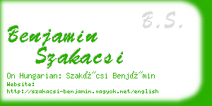 benjamin szakacsi business card